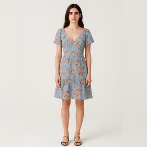 Indulge Short Flounced dress blue flowered size M